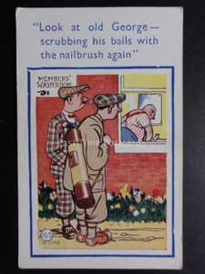 Comic Postcard Golf Theme: "OLD GEORGE SCRUBBING HIS BALL WITH THE NAILBRUSH"" - Picture 1 of 1