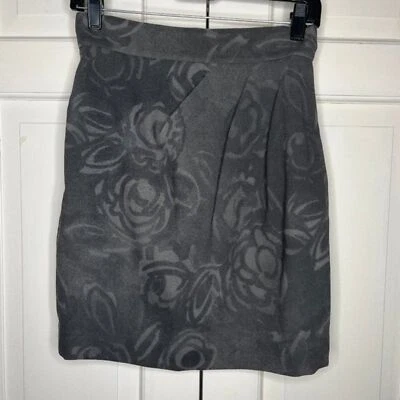 Falda lápiz MaxMara gris acuarela floral lana talla 8 Foto 1 de 4
