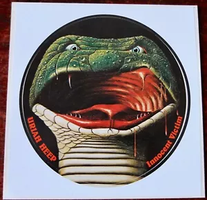 URIAH HEEP INNOCENT VICTIM LP PROMO STICKER (1977) NEAR MINT UNUSED HARD ROCK - Foto 1 di 2
