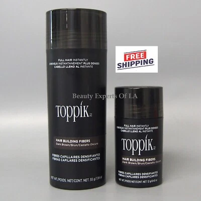 DUO Toppik Marrón Oscuro Gigante Talla 55gr/1.94oz y Marrón Oscuro Regular 12gr/0.42oz Foto 1 de 4