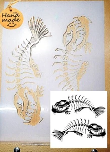 Angry fish Stencil Airbrush art stencil Artists fish template - Bild 1 von 2