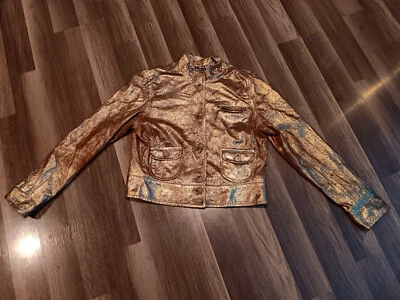 George me Mark Eisen женщин золотой цвет коза замши кожаная куртка M размер - Изображение 1 из 4