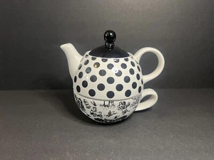 You & Me by Jessie Steele 'Daughter' Black & White 3pc Stacked Tea for One Set - Picture 1 of 12