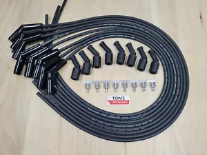 45* Black Ceramic 42" 8.5mm MSD Spark Plug Wires LS Coil Relocation kit LSX LS1 - Picture 1 of 3