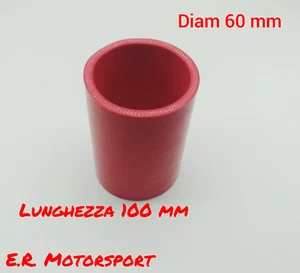 Raccordo in silicone manicotto x giunzione RED 3 strati L. 100 mm diam int 60 mm - Foto 1 di 1