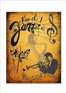 Letrero de metal estilo retro de música jazz cocina letrero de colección barra letrero swing y jazz - Imagen 1 de 1