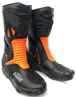 KTM Motociclista Cuero de Vaca Botas Moto Cuero Carreras Hombres Botas Foto 1 de 2