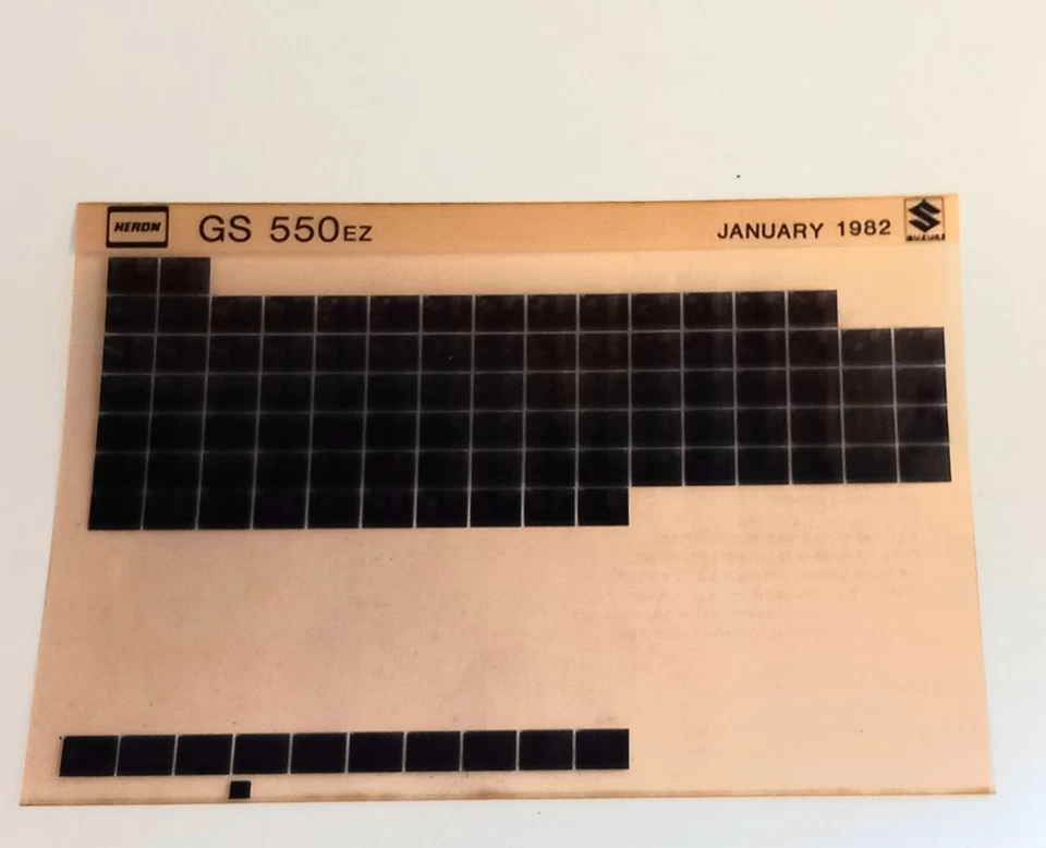 Suzuki GS 550 EZ Spare Parts List Microfiche (Jan 1982) - Image 1 of 1