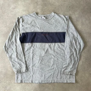 Tommy Jeans T-Shirt Mens Medium Long Sleeve Crew Neck Top, Grey Blue - Picture 1 of 8