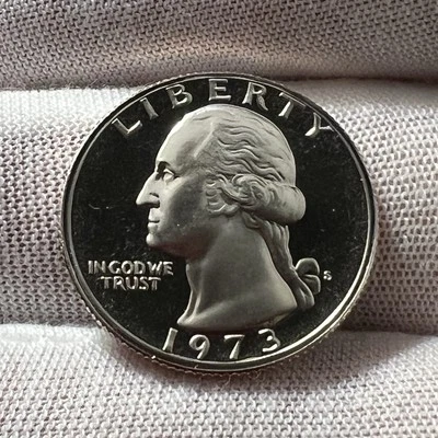 1973-S Washington Quarter Amazing Deep Cameo Proof receive coin pictured #5168 - Image 1 of 4