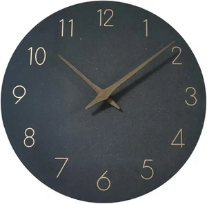 NESIFEE leise ohne Ticken Wanduhr 12 Zoll moderner Stil MDF Holz Wanduhr - Bild 1 von 4