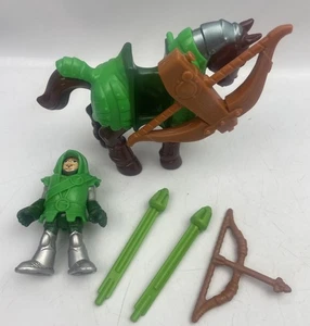 ⭐ Figura Ballesta Fisher-Price Imaginext Arquero Verde y Caballo 100% COMPLETA ⭐ - Imagen 1 de 4