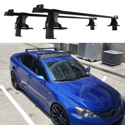 Portaequipajes barras transversales de techo desnudo 54" para LEXUS ES250 ES300 ES350 con bloqueo Foto 1 de 4