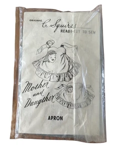 VTG C. Squire's Readi-Cut to Sew Apron Mother Daughter Set NOS Apron NEW Uncut - Picture 1 of 5