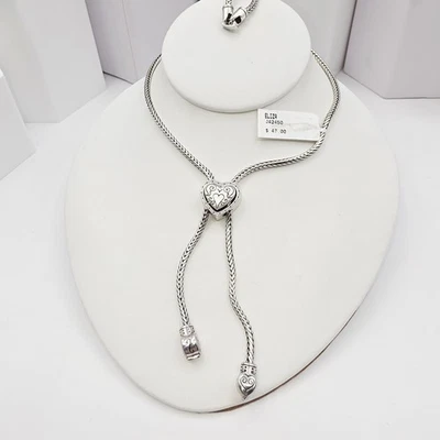 Brighton Eliza Heart Bolo Necklace Silver Tone Adjustable 20" NWT Retired - Image 1 of 4