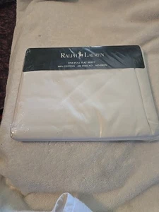 Ralph Lauren The Polo Sábana Completa Plana Blanca 200 Ct Algodón Nuevo de Lote Antiguo - Imagen 1 de 5