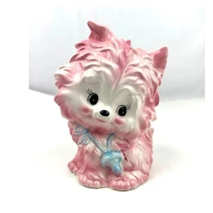 Vintage Caffco Rosa Hund Welpe Übertopf Keramik Retro Wohndeko - Bild 1 von 24