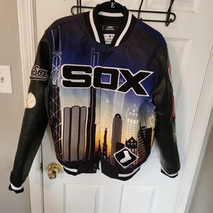 CHICAGO WHITE SOX WORLD SERIES PATCH MAJESTIC MLB DUGOUT JACKET SZ LARGE NWT - Picture 1 of 5