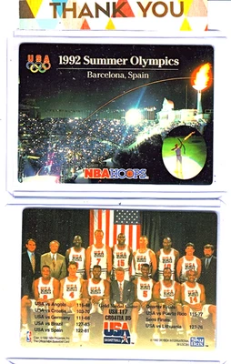 1992 NBA Hoops Summer Olympics Team USA - No # Plastic Die Cut Card - Dream Team - Image 1 of 2