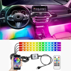 Car Strip Lights Interior, LED RGB USB A Under Dash Lighting, 12V Footwell Ne... - Picture 1 of 7