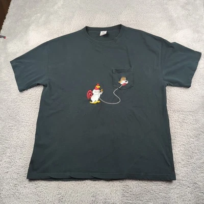 VTG Y2K Warner Brother Studio Store T Shirt Mens 2XL Black Foghorn Leghorn Dawg - Image 1 of 4
