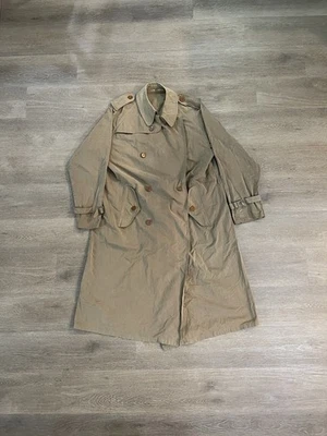 Vintage Hugo Boss Trench Coat Men Size 50 Tan Brown Old Money Minimalist - Image 1 of 4