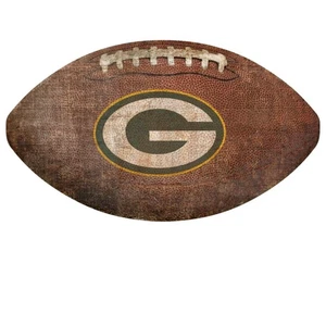 Green Bay Packers 12in Football Shaped Sign - Picture 1 of 1