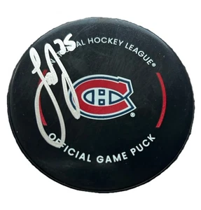 Sam Montembeault Montreal Canadians Signed Official NHL Game Puck COA - Bild 1 von 1