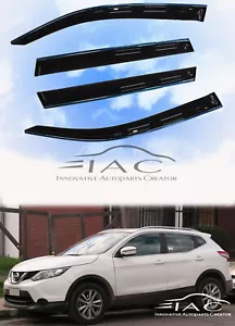 Chrome Trim Side Window Visors Guard Vent Deflectors For Nissan Qashqai 14-21 - Picture 1 of 8