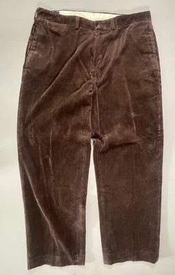 Vintage Made in USA Polo Ralph Lauren Jumbo Corduroy Chino Brown Preppy 38x30 - Image 1 of 4