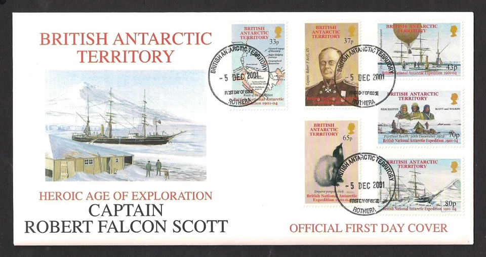 British Antarctic Territory BAT FDC Scott 301-306  2001 Expedition - Image 1 of 1