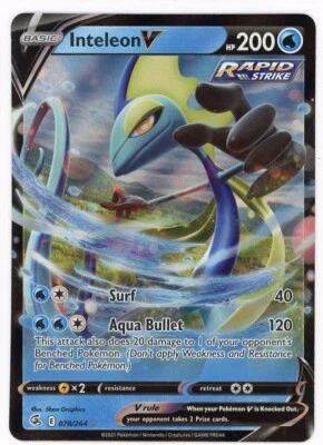 Inteleon V 078/264 Swsh08: Fusion Strike Holo - Image 1 of 2