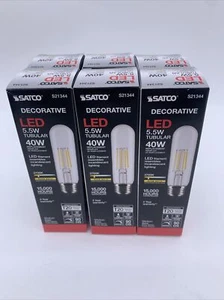 6 Pack Satco S21344 S9580 LED Filament 120V 5.5W =40W T10 Medium E26 Warm White - Picture 1 of 6