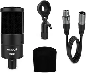 AT2020 - Microfono a Condensatore Da Studio - Include Cavo XLR, Clip Di Montaggi - Foto 1 di 12