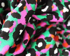 Fuschia Leopard Print Viscose Jersey Fabric - BY THE METER - 59"/ 149cm Width - Picture 1 of 5