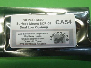 10 Pc LM358 Surface Moubt SOP-8 Intergated Dual Op-Amp IC 3g CA54 - Picture 1 of 6