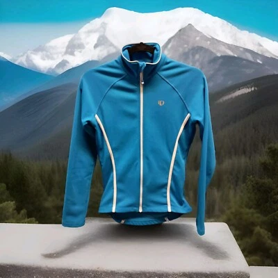 Pearl Izumi женщин выбрать барьер куртка синий/белый полный молнии размер маленький - Изображение 1 из 4