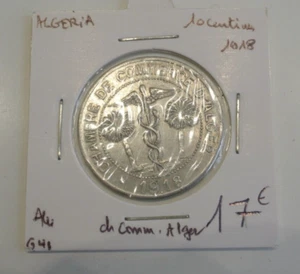 ALGERIE FRANCAISE 10 CENTIMES ALU 1918 SUP RARE - Picture 1 of 2