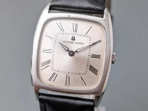 Orologio uomo Universal Geneve 842114 argento quadrante romano carica manuale anni 60 vintage - Foto 1 di 17