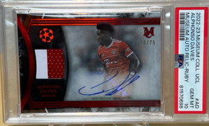 ALPHONSO DAVIES * PSA 10 * RUBY /25*  2022-23 TOPPS MUSEUM AUTO RELIC AD BAYERN