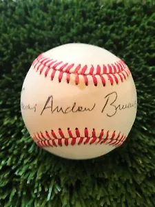 TOM BRUNANSKY FULL NAME SIGNED NATIONAL LEAGUE BASEBALL CARDINALS RED SOX TWINS - Picture 1 of 4