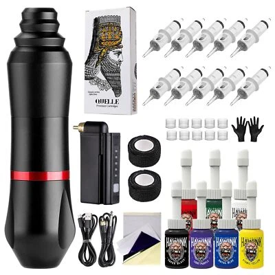 PROFESIONAL Maquina De Tatuaje Kit Para Tatuar Tatuaje Rotativa Pluma Inalambrico Foto 1 de 4