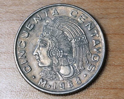 1968 México 50 centavos  - Imagem 1 de 2