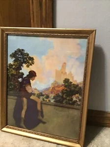 Estampado Maxfield Parrish original vintage. The Page The House Of Art - Imagen 1 de 3