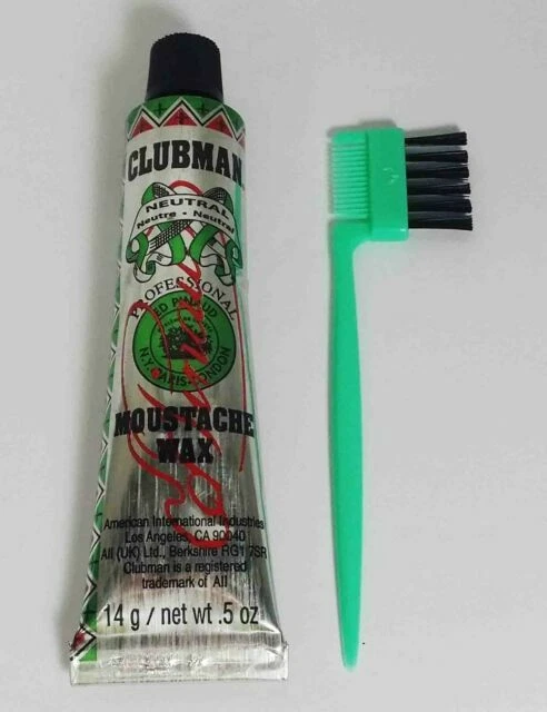 Clubman Moustache Wax With Brush - White Neutral