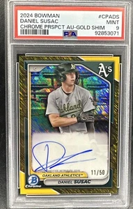 Bowman 2024 Daniel Susac 1st Prospects Gold Shimmer Auto 11/50 Oakland Athletics - Picture 1 of 4