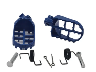 Blue Aluminium Footrest Foot Pegs Rest Honda CR CRF XR Yamaha PW50 80 Dirt Bike - Image 1 of 4