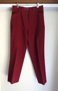Women's maroon jeans- pants, high rise, cotton/ elastane size 14 - Picture 1 of 12
