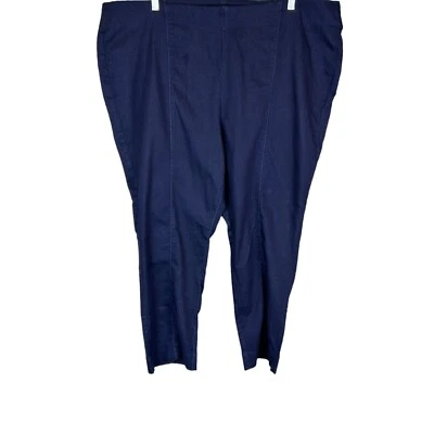 Pantalón al Tobillo Joan Rivers Regular Mezcla Algodón Tejido Denim Oscuro 2X Talla Grande Foto 1 de 2