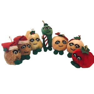 #2948 Obst und Gemüse Plüsch Weihnachten Ornamente 3,5" x 3,5" - Bild 1 von 7